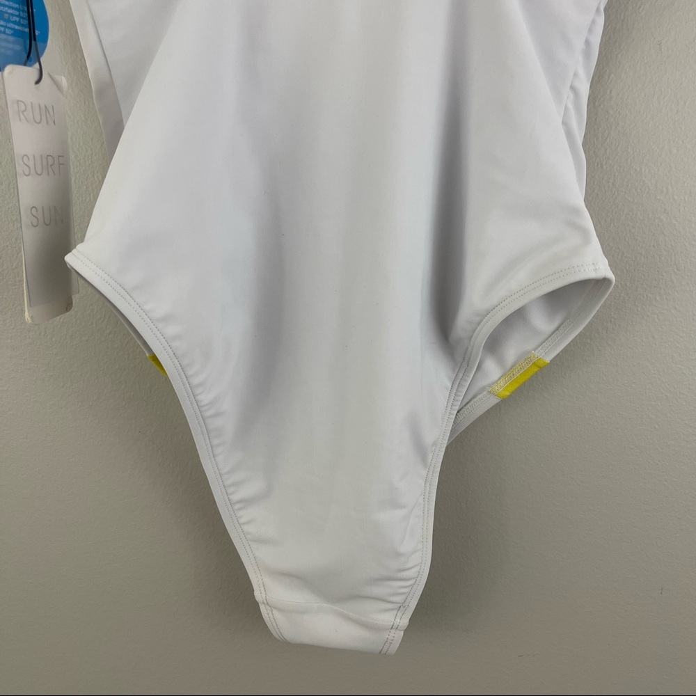 FOREVER 21 White Orange Malibu Graphic One Piece Swimsuit NEW - Picture 10 of 14